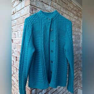 L.L. Bean Teal Cotton Knit Sweater